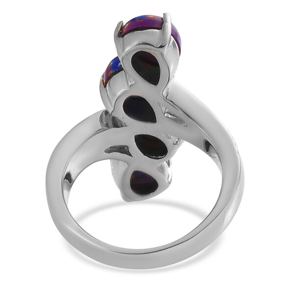 Lila T&uuml;rkis bypass Ring Edelstahl  ca. 4,59 ct image number 4