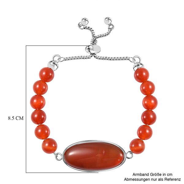 Gefärbter roter Achat Flexibles Bolo-Armband, ca. 15-22 cm Reiner Edelstahl ca. 70.00 ct image number 4