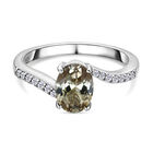 AAA Turkizit und weißer Zirkon-Ring, 925 Silber platiniert (Größe 20.00) ca. 1.49 ct