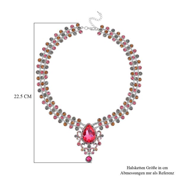 Mehrfarbiger Kristall Halskette ca. 50 cm Legierung image number 4