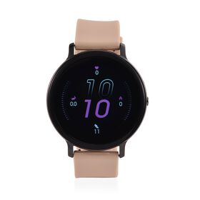 STRADA Hiwatch Plus Smartwatch - Schwarz-Goldenes Gehäuse mit Silikonarmband, Multisportmodi und Gesundheitsüberwachung, Bluetooth 5.0