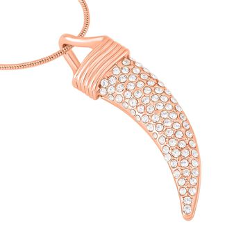 Wei&szlig;er Kristall-Dolch-Halskette Ros&eacute;goldton, 70cm