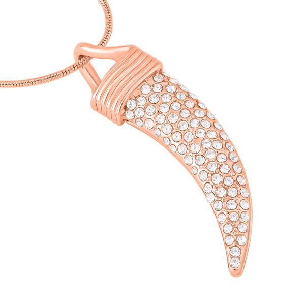 Wei&szlig;er Kristall-Dolch-Halskette Ros&eacute;goldton, 70cm image number 3