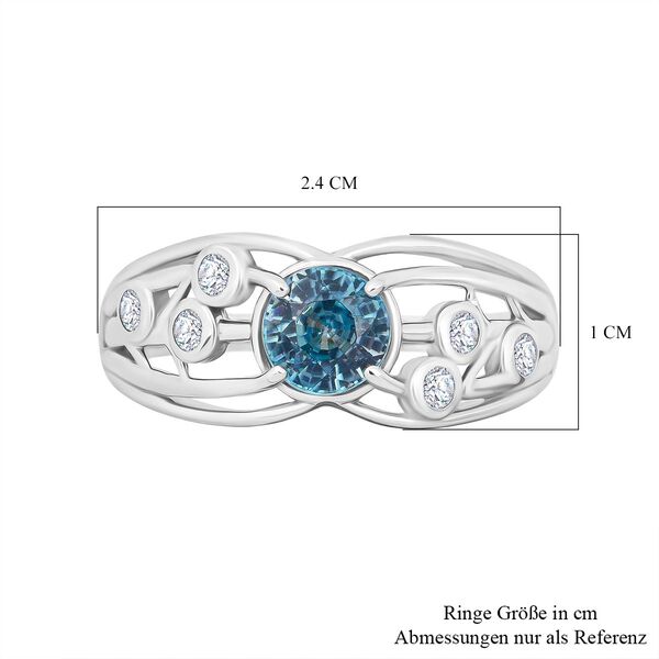 Blauer Zirkon und Moissanit Ring - 1,57 ct. image number 6