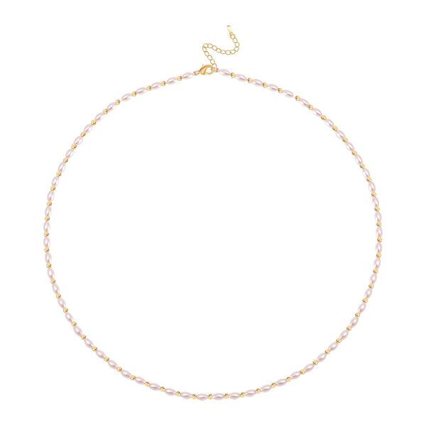 Rosa Muschelkernperle (6x4 mm) Halskette ca. 50 cm + 5 cm Extender image number 3