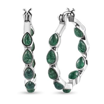 Gr&uuml;ne Aventurin-Ohrringe, Edelstahl ca. 9,90 ct