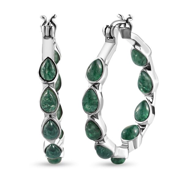 Gr&uuml;ne Aventurin-Ohrringe, Edelstahl ca. 9,90 ct