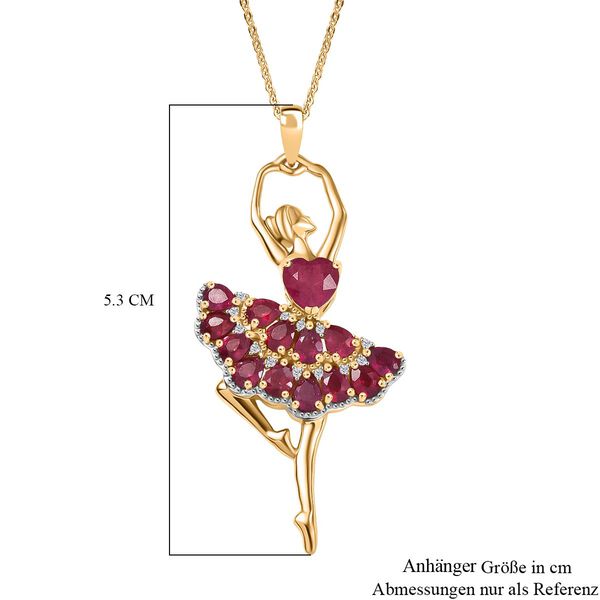 D'Joy Afrikanischer Rubin und Zirkon Anh&auml;nger mit 50cm Kette - 4,28 ct. image number 7