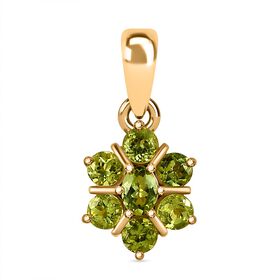 Natürlicher AA Calabar-Turmalin Anhänger, 925 Silber Gelbgold Vermeil ca. 0.89 ct