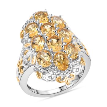 Citrin Ring Messing (Gr&ouml;&szlig;e 19.00) ca. 4,67 ct