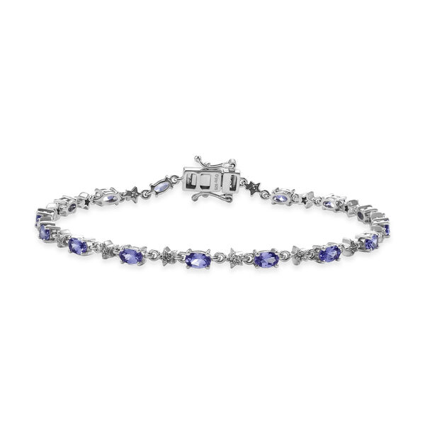 D'Joy Tansanit und Zirkon 20cm Armband - 4,45 ct.