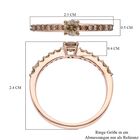 Natürlicher Champagner Diamant Ring, 925 Silber Roségold Vermeil (Größe 18.00) ca. 0,50 ct image number 5