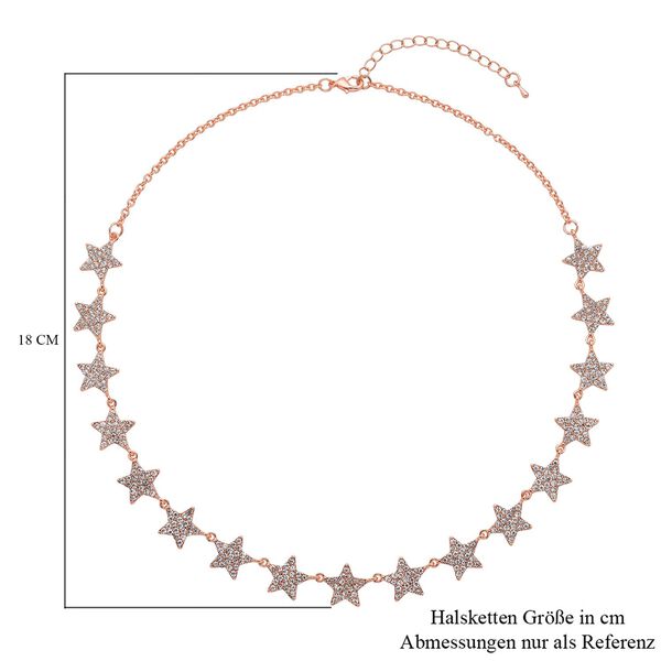 Weiße Kristall-Halskette in Roségoldton - 20 ct. image number 6