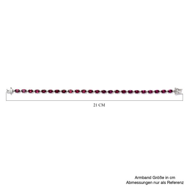 Rhodolith Granat Armband ca. 19 cm 925 Silber platiniert ca. 13,18 ct image number 5