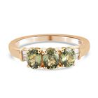 AA Demantoid Granat und Diamant Ring 375 Gelbgold image number 0