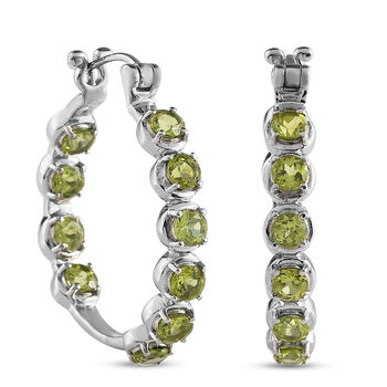 Nat&uuml;rliche Peridot-Creolen, Edelstahl ca. 6.00 ct