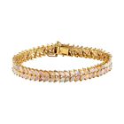 Natürliches, äthiopisches Welo Opal Armband, ca. 19 cm, 925 Silber vergoldet ca. 9.86 ct