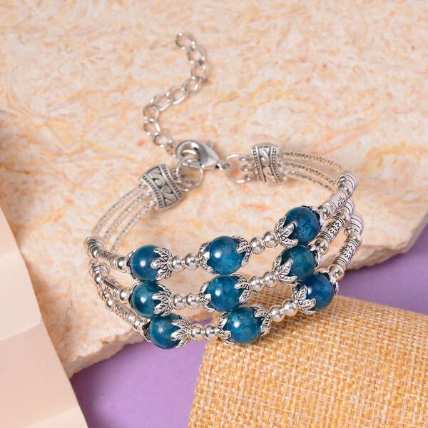 Blaues Apatit-Armband, 18+5 cm - 68.50 ct image number 2
