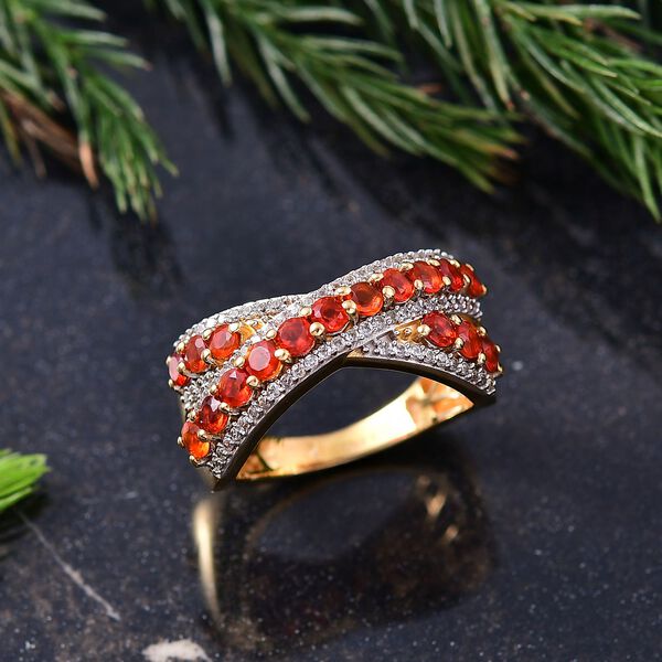 D'Joy AAA Blaze Feueropal und Zirkon Ring - 1,55 ct. image number 2