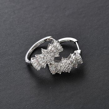 Moissanit Ballerina Creolen, 925 Silber rhodiniert - 1,93 ct.