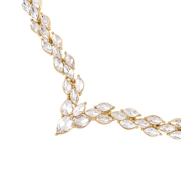 2er-Set - wei&szlig;e Kristall-Ohrringe und Halskette image number 3