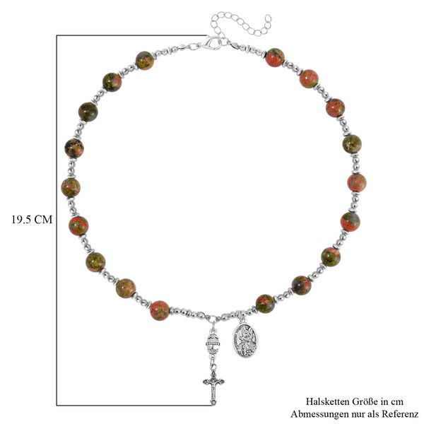 Unakite Halskette, 45+5 cm - 180 ct. image number 6