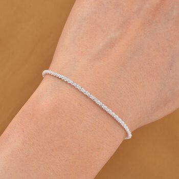 Funkel Armband, Messing Silberfarben ca. 19 cm