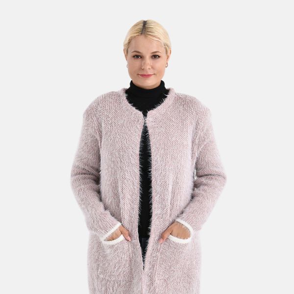 Kuschelweicher, langer Übergangs-Cardigan mit 2 Taschen, gestrickt, Beige image number 5