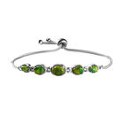 Grünes Mojave-Türkis Armband, ca. 26.75 cm, Ionenbeschichteter Stahl ca. 3,80 ct