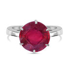 AA Afrikanischer Rubin (Fissure gefüllt) Ring, 925 Silber platiniert, (Größe 19.00) ca. 5.35 ct