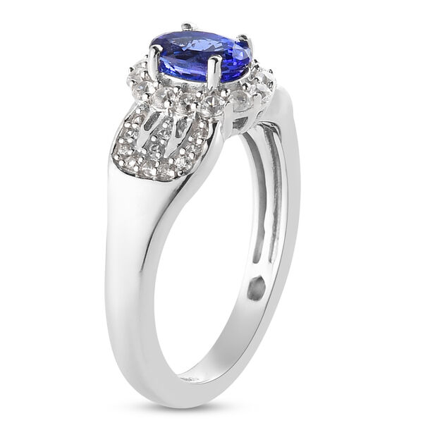 AAA Tansanit und Zirkon-Ring, 925 Silber platiniert  ca. 1,08 ct image number 5
