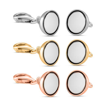 3er Set - Magnetverschluss mit Karabinerverschluss, 925 Silber rhodiniert, ros&eacute;vergoldet, vergoldet - 3 Gramm