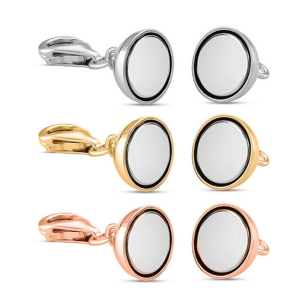 3er Set - Magnetverschluss mit Karabinerverschluss, 925 Silber rhodiniert, ros&eacute;vergoldet, vergoldet - 3 Gramm image number 4