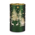 Wintertraum-Kollektion - LED-Tischlampe mit Drehfunktion, Rentier- und Tannenbaum-Motiv, Grün