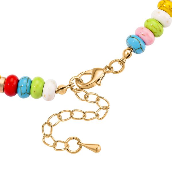 Wei&szlig;e Muschelkernperle, Howlit Halskette, ca. 50 cm + 5 cm Extender, goldfarben image number 4