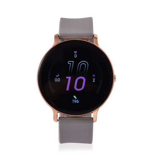 STRADA Hiwatch Plus Elegante Smartwatch - Roségold mit Grauem Silikonarmband, umfassende Gesundheits- und Sportfunktionen, Bluetooth 5.0 image number 0