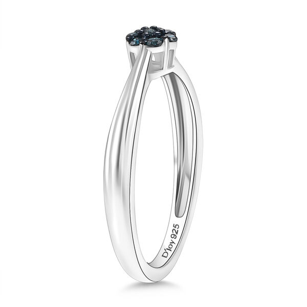 CULLINAN-MINE - Blauer Diamant Ring 925 Silber rhodiniert (Gr&ouml;&szlig;e 20.00) ca. 0.10 ct image number 5