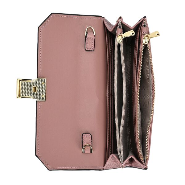 100% Echtleder Clutch mit RFID Schutz, Rosa image number 6