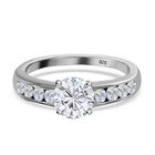 Moissanit Ring, 925 Silber platiniert, (Größe 20.00), ca. 1.29 ct