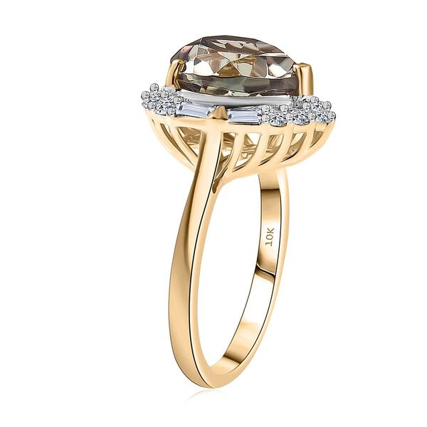 LUXURIANT AAA Turkizit und Labor Diamant Ring in 417 Gold - 5,51 ct. image number 3
