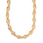 Goldene Muschelkernperle Halskette, ca. 50 cm, Reiner Edelstahl