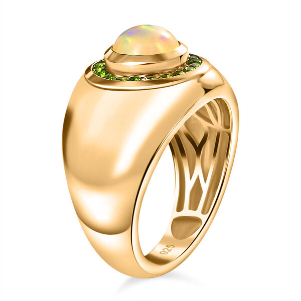 AA Natürlicher, äthiopischer Welo Opal und Chromdiopsid Ring - 1,34 ct. image number 5