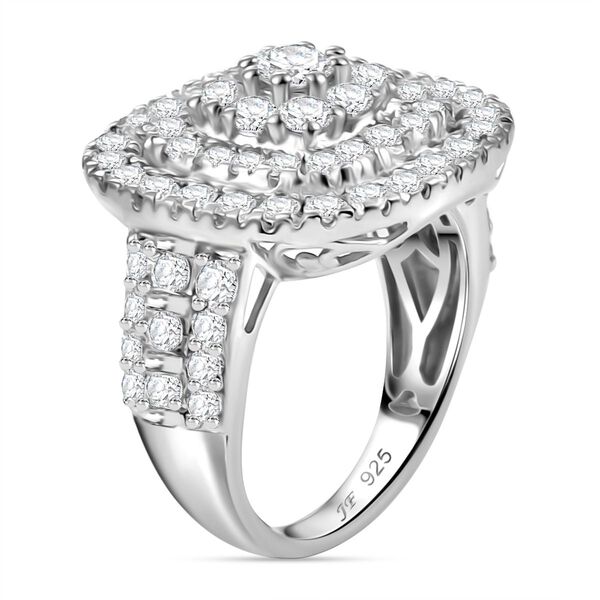 J Francis gefertigt mit SWAROVSKI- Swarovski Zirkonia Halo Cluster Ring image number 6