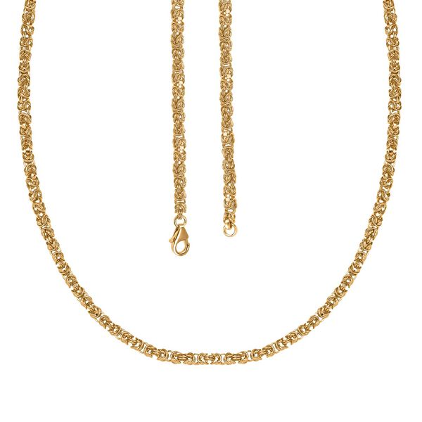 Handgefertigte Königskette in 925 Silber mit 916 Gelbgold Vermeil, 50cm image number 3