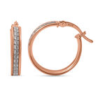 Diamant schliff Creolen 925 Silber rosévergoldet