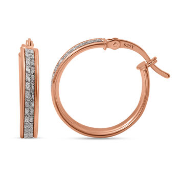 Diamant schliff Creolen 925 Silber ros&eacute;vergoldet