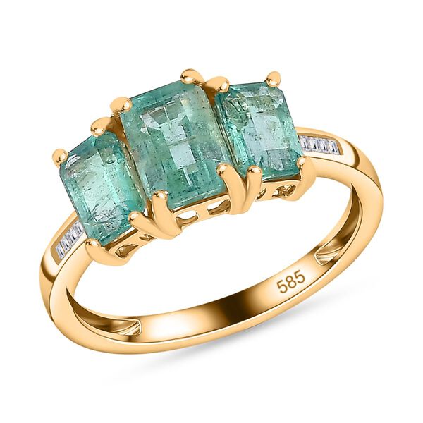 AAA Smaragd und Diamant Ring in 585 Gold - 2,32 ct. image number 8