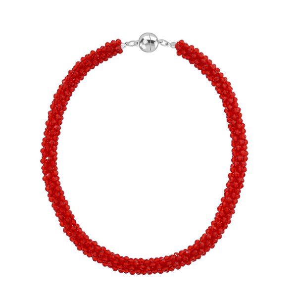 2er Set - Roter Kristall Halskette und Armband, flexibel image number 5