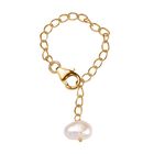 S&uuml;&szlig;wasser Perle ca. 7.5 cm, 925 Silber 750 Gelb Vergoldet