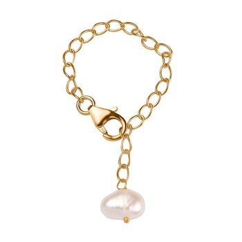 S&uuml;&szlig;wasser Perle ca. 7.5 cm, 925 Silber 750 Gelb Vergoldet